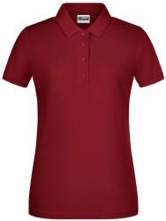 James & Nicholson (Daiber) Női galléros biopamut póló 8009 - Borvörös | 2XL (1-8009-1755434)