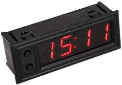  D013RD Digitális feszültségmérő, hőmérő, óra piros