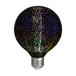 V-TAC LED izzó filament 3D hatású LED izzó E27 G125 4W 3000K nagygömb - 212706 (212706)