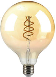V-TAC Borostyán spirál LED izzó filament COG E27 G125 6W 1800K - 217328 (217328)