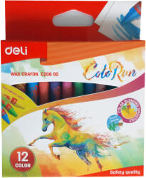 Deli Creioane cerate 12 culori/set, DELI ColoRun