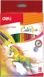 Deli Creioane colorate 18 culori/set, DELI ColoRun