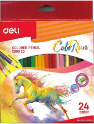 Deli Creioane colorate 24 culori/set, DELI ColoRun