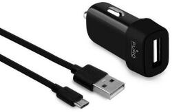 PURO autós töltő 1xUSB 1A MicroUSB fekete kábellel