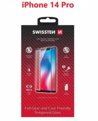 SWISSTEN Glass Full Glue cadru de culoare Case friendly iPhone 14 PRO Negru (54501825)