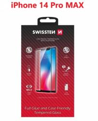 SWISSTEN Glass Full Glue cadru de culoare Case friendly iPhone 14 PRO Max Negru (54501826)