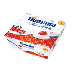 Humana Iaurt cu capsuni, + 6 luni, 4x100 g, Humana