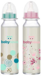 Biberon din sticla decorat, 0-24 luni, 240 ml, BabyNova
