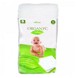 ORGANYC Dischete patrate din bumbac organic pentru copii, 60 bucati, Organyc Baby