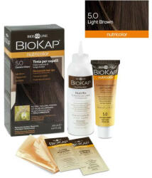 BioKap Vopsea permanentă pentru păr Nutricolor, Nuanţa Light Brown 5.0, 140 ml, Biokap