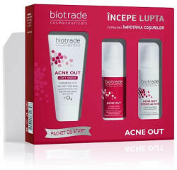 Biotrade Pachet Gel de curățare 50 ml + Loțiune 20 ml +Cremă 20 ml Acne Out, Biotrade