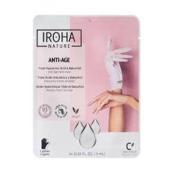 Iroha Nature Masca pentru maini anti-age Glove Triple Hyaluronic Acid, Bakuchiol & Niacinamide, 1 pereche, Iroha