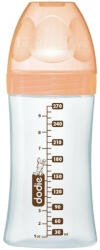 DODIE Biberon din sticla cu functie senzoriala si tetina plata anti-colici Debit 2, Caprioara, 0-6 luni, 270 ml, Dodie