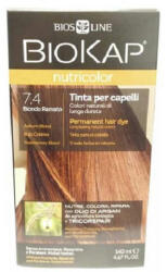 BioKap Vopsea permanenta pentru par Nutricolor, Nuanta Auburn Blond 7.4, 140ml, Biokap