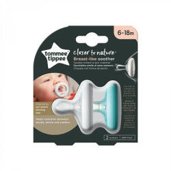 Tommee Tippee Suzeta Alb/Verde, Closer to Nature, 6-18 luni, 2 buc, Tommee Tippee