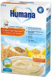 Humana Cereale cu lapte, 5Cereale si banane, 200 gr, Humana