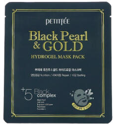 PETITFEE Masca de fata din hidrogel cu pulbere de perle negre si aur, 32 g, Petitfee
