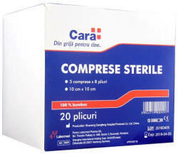 LABORMED Comprese sterile 10x10 cm, Cara, 20 plicuri/ cutie, Labormed
