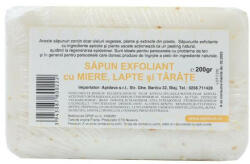 Apidava Cosmetic Line Sapun exfoliant cu miere, lapte si tarate, 200 g, Apidava