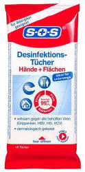 S. O. S. Heitmann Servetele dezinfectante pentru maini si suprafete, 10 bucati, SOS