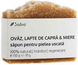 SABIO Săpun natural pentru pielea uscată cu ovăz, lapte de capră și miere, 130 g, Sabio