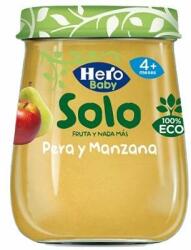 HERO BABY Piure ecologic din pere si mere Solo, +4 luni, 120g, Hero Baby