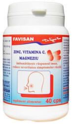 Zinc, Vitamina C si Magneziu, 40 capsule, Favisan