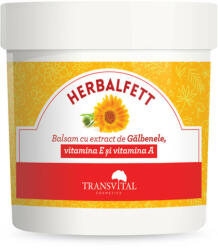TRANSVITAL Herbalfett Balsam cu extract de Galbenele, vitamina E si vitamina A, 250 ml, Transvital
