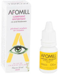 AF UNITED S. p. A Picaturi oculare lubrifiante antiiritante cu acid hialuronic Afomill, 10 ml, Af United