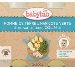 BABYBIO Piure Bio din cartofi, fasole verde si cod, +6luni, 2X200g, Babybio