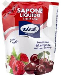 Rezerva de sapun lichid Zmeura & Cirese amare, 900 ml, Milmil