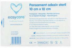 Easycare Healthcare Produscts Pansament adeziv steril cu tampon absorbant, 10x10 cm, EasyCare