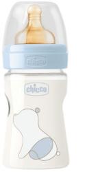 Chicco Biberon PP Original Touch 150 ml, tetina cauciuc, flux lent, baieti, +0 luni, Chicco