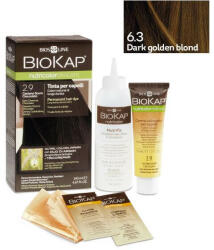 BioKap Vopsea permanentă pentru păr Nutricolor Delicato, Nunaţa Dark Golden Blond 6.3, 140 ml, Biokap