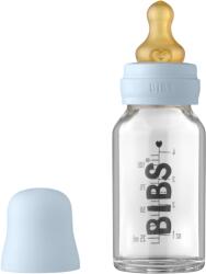 Set complet biberon anticolici din sticla, 110 ml, Baby Blue, Bibs