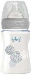Chicco Biberon Wellbeing de sticla tetina silicon flux normal, unisex, 150ml, +0 luni, Chicco