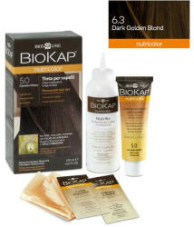 BioKap Vopsea permanentă pentru păr Nutricolor, Nuanţa Dark Golden Blond 6.3, 140 ml, Biokap