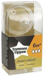 Tommee Tippee Tetina din silicon anti-colici, flux rapid, +6 luni, 2 bucati, Tommee Tippee