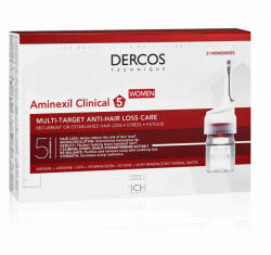 Vichy Aminexil Tratament împotriva căderii părului pentru femei Dercos Clinical 5, 21 fiole x 6 ml