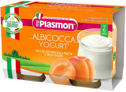 Plasmon Dietetici Alimentari Piure gustare caisa si iaurt, +6 luni, 2x120 g, Plasmon