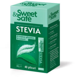 Sly Nutritia S. R. L Indulcitor natural Sweet&Safe Stevia, 40 plicuri, Sly Nutritia
