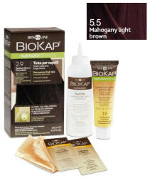 BioKap Vopsea permanentă pentru păr Nutricolor Delicato, Nunaţa Mahogany Light Brown 5.5, 140 ml, Biokap
