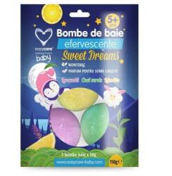 Bombe de baie efervescente pentru copii Sweet Dreams, 3 bucati, Easycare Baby