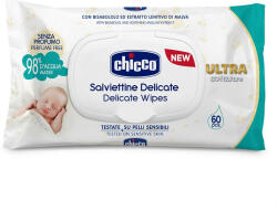 Chicco Servetelele umede cu clapeta SoftPure, +0 luni, 60 bucati, Chicco