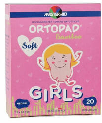 Pietrasanta Pharma Ocluzor copii ORTOPAD SOFT Girls Master-Aid Medium, 76x54 mm, 20 bucăți, Pietrasanta Pharma