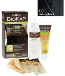 BioKap Vopsea permanentă pentru păr Nutricolor Delicato, Nunaţa Natural Black 1.0, 140 ml, Biokap
