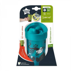 Tommee Tippee Cana cu capac model Soparla Verde No Knock Large, 18 luni+, 300 ml, Tommee Tippee