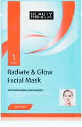 Beauty Formulas Clear Skin Radiate & Glow masca pentru albirea tenului pentru regenerarea pielii 1 buc Masca de fata