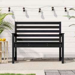 vidaXL Bancă de grădină, negru, 109x48x91, 5 cm, lemn masiv de pin (824064)