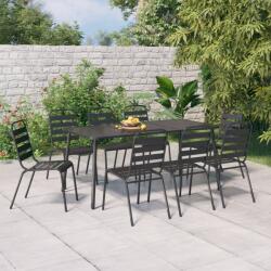 vidaXL Set de masă pentru grădină, 9 piese, antracit, oțel (3187994) - vidaxl
